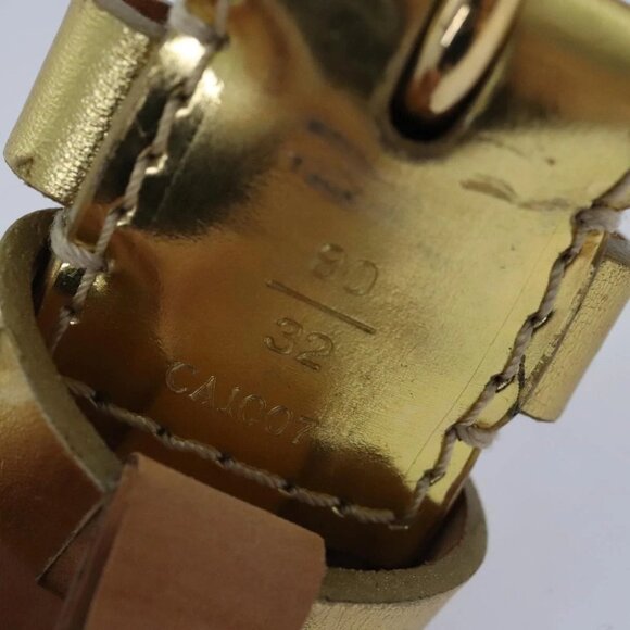 LOUIS VUITTON Monogram Mahina Ceinture Belt Leather Gold M9614W LV Auth bs17576 - Picture 11 of 16